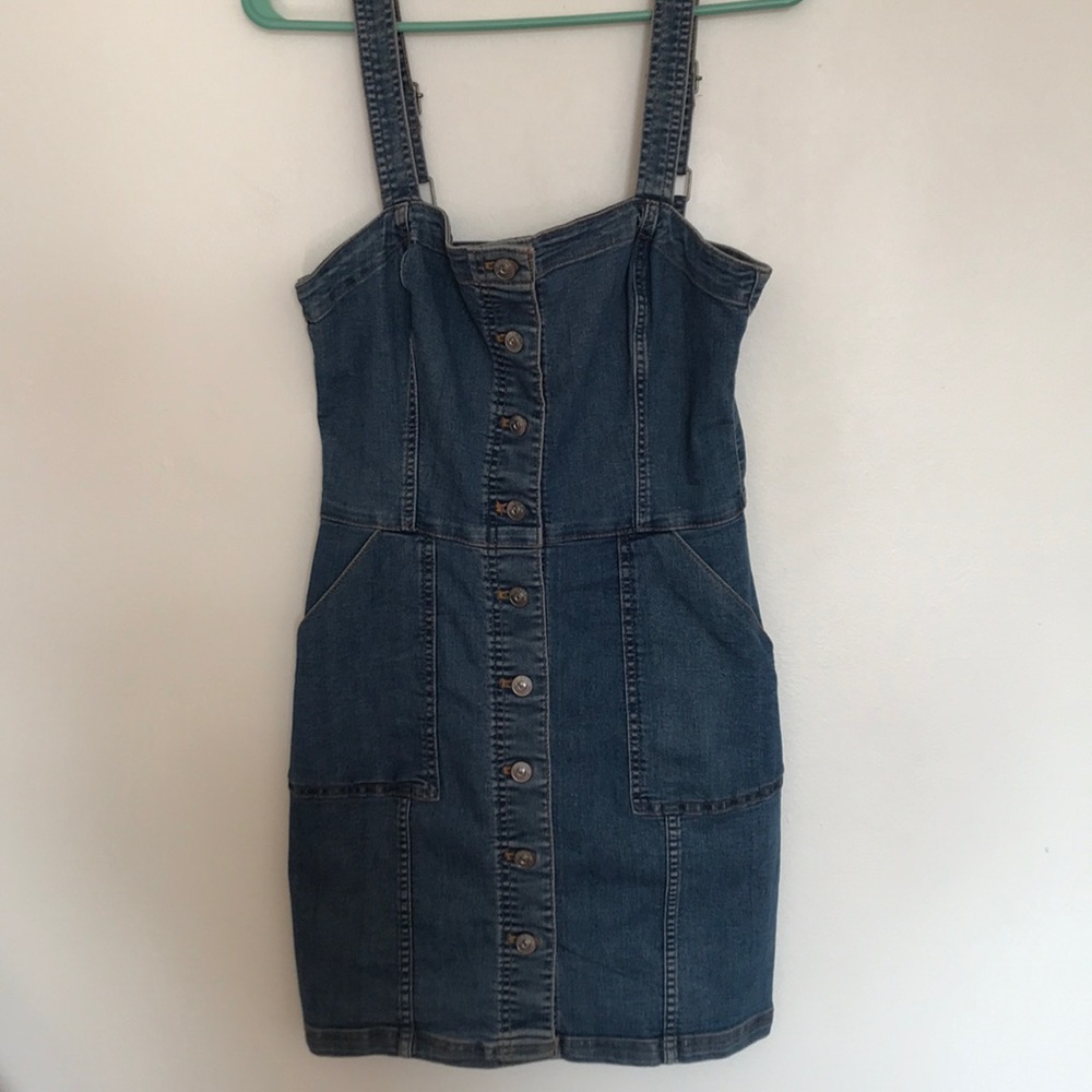 H&M overalls pinafore stretch button dress